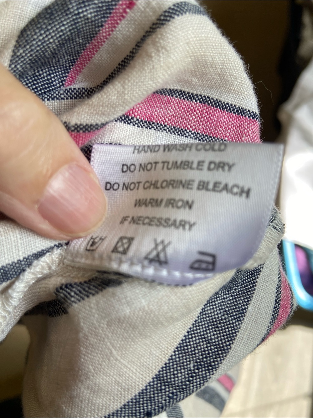 Tory Burch Striped Lace-Up Tunic in White, Pink & Blue-Gray - Picture 4 of 4